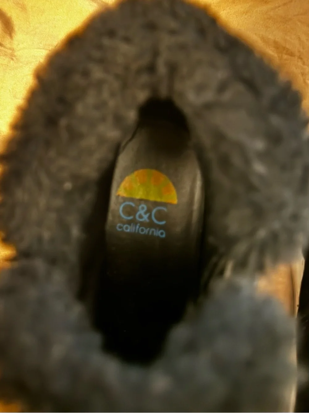 C&C California Black Faux Fur-Lined Ankle Zip Boots